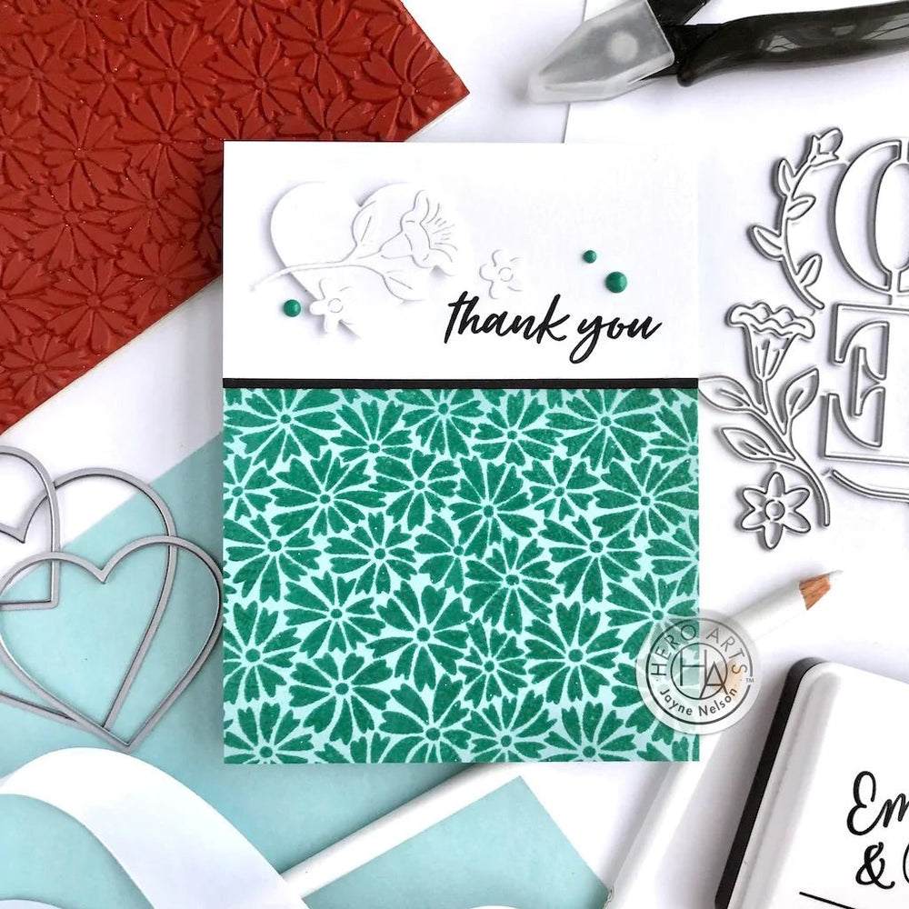Hero Arts Heart-Shaped Daisies Bold Prints Cling Rubber Stamp