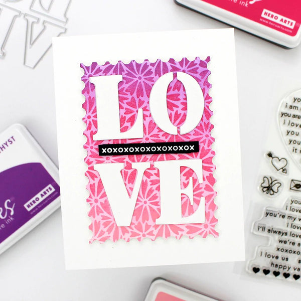 Hero Arts Heart-Shaped Daisies Bold Prints Cling Rubber Stamp