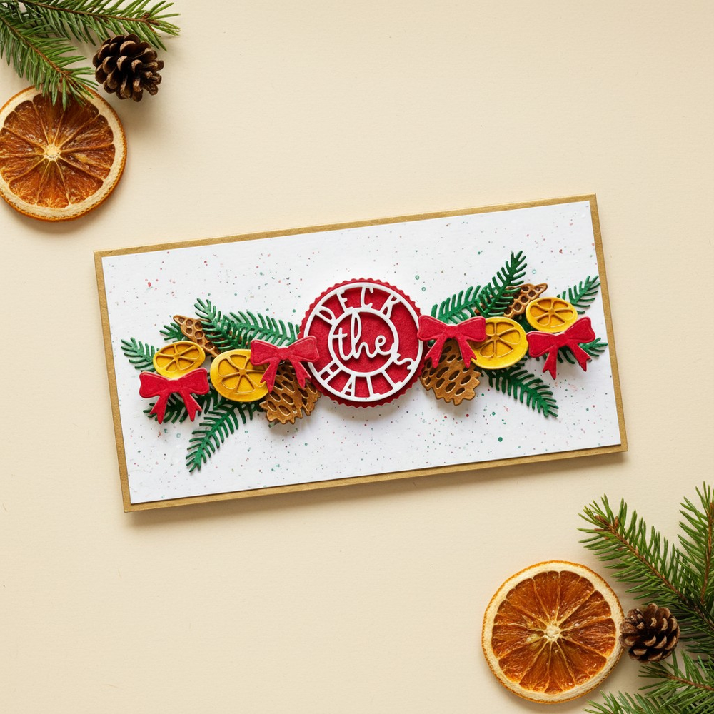 Lisa Horton Crafts Festive Wreath Sentiment Die Set