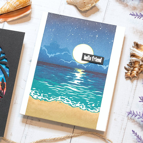 Hero Arts Color Layering Sunset Over Waves Clear Stamps