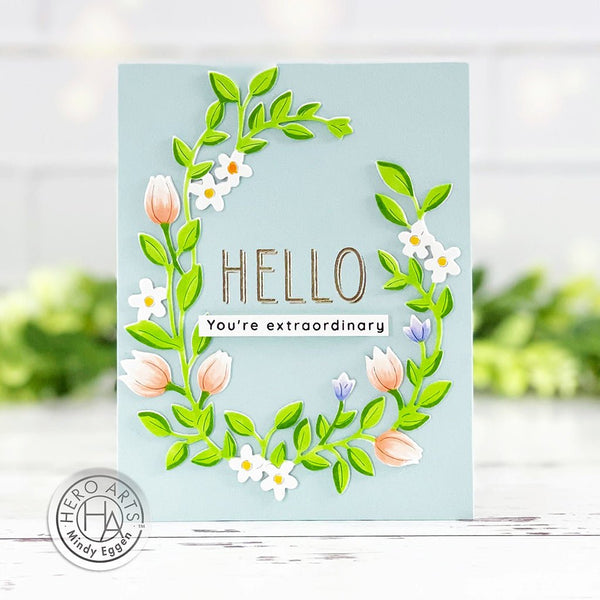 Hero Arts Floral Wreath Fancy Dies