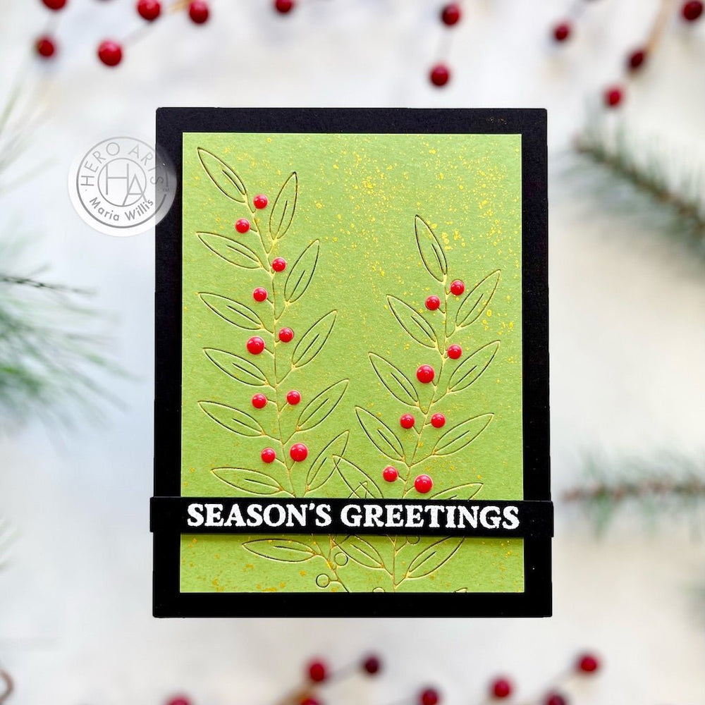 Hero Arts Holiday Greenery Glimmer Hot Foil Plate & Die Set