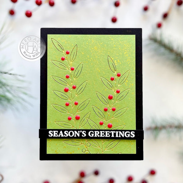 Hero Arts Holiday Greenery Glimmer Hot Foil Plate & Die Set