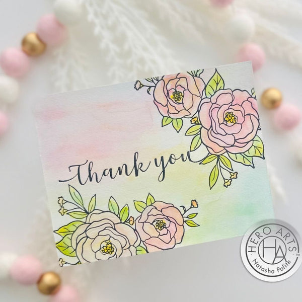 Hero Arts Thank You Flowers Letterpress + Foil Plates