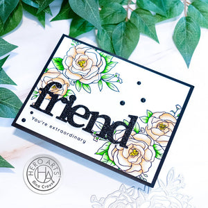 Hero Arts Thank You Flowers Letterpress + Foil Plates