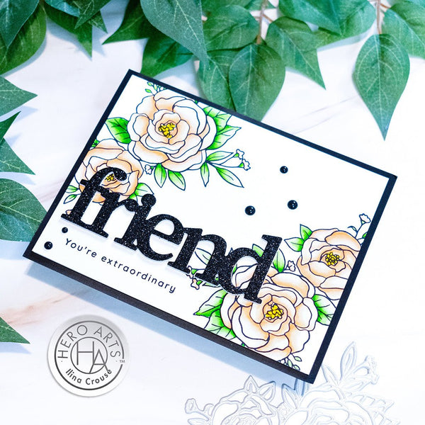 Hero Arts Thank You Flowers Letterpress + Foil Plates