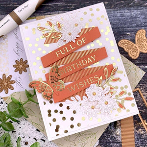Mini Blooms and Sprigs Etched Dies from the Slimline Collection
