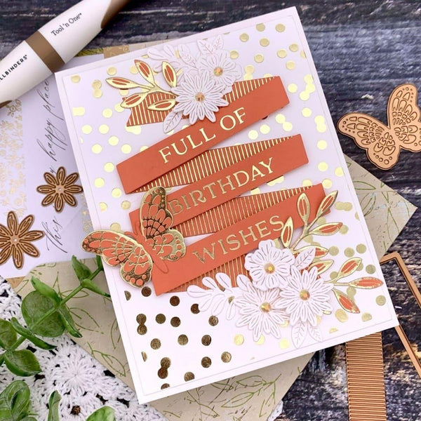 Mini Blooms and Sprigs Etched Dies from the Slimline Collection