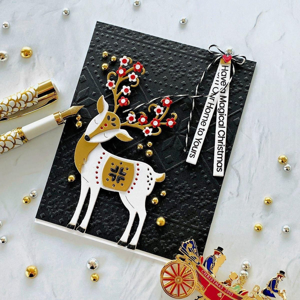 Ski Lodge Embossing Folder from the Winter Tales Collection by Zsoka Marko