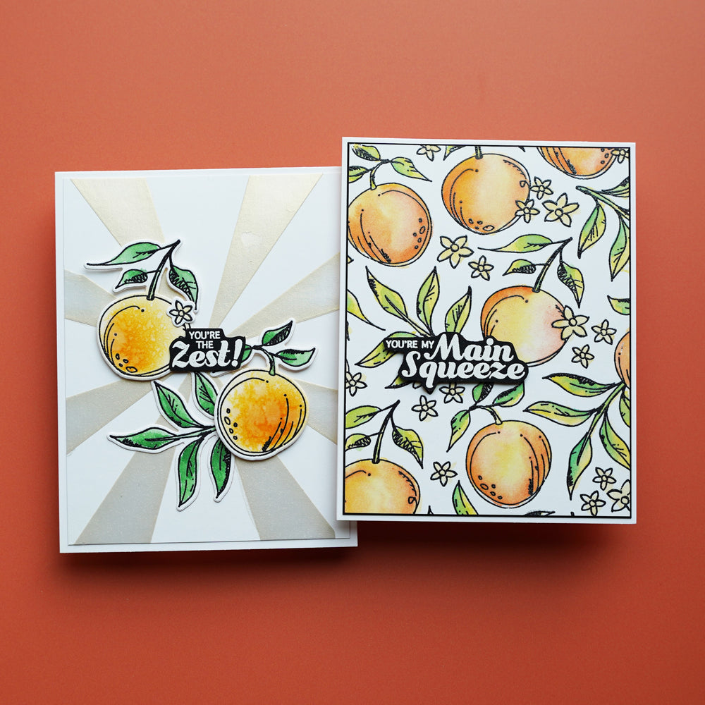 Sketched Citrus Etched Dies for Coordinating Stamp Set by Simon Hurley