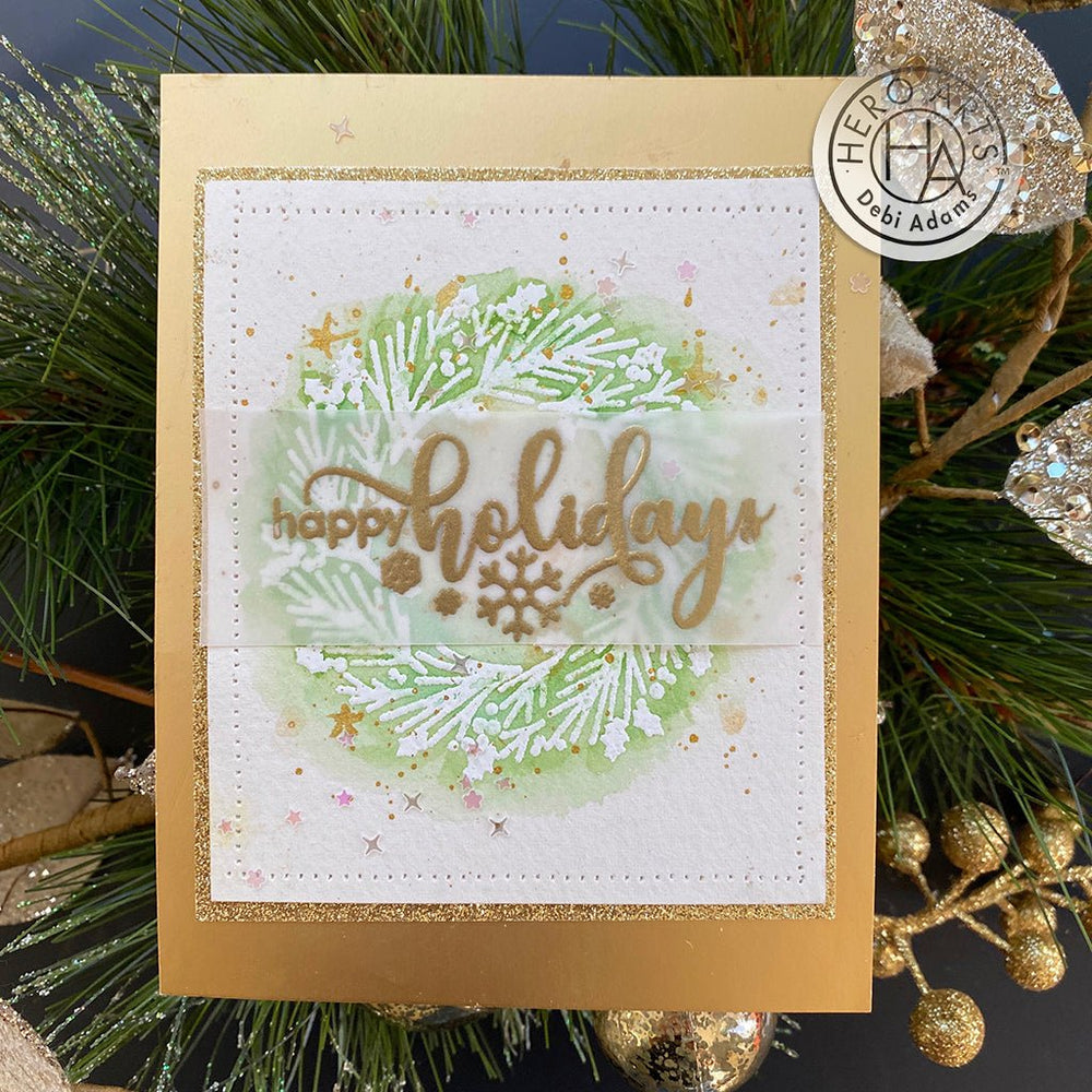 Hero Arts Graphical Wreath Wood Stamps