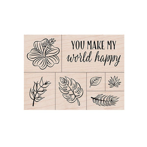 Hero Arts You Make My World Happy Woodblock Stamp