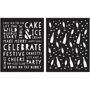 SA148 Celebration Time Stencil Pairs - Hero Arts