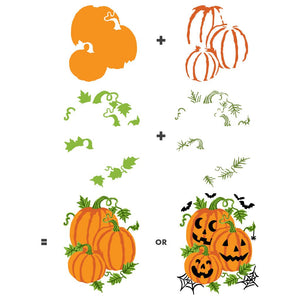 Hero Arts Color Layering Pumpkin Bunch Stencils