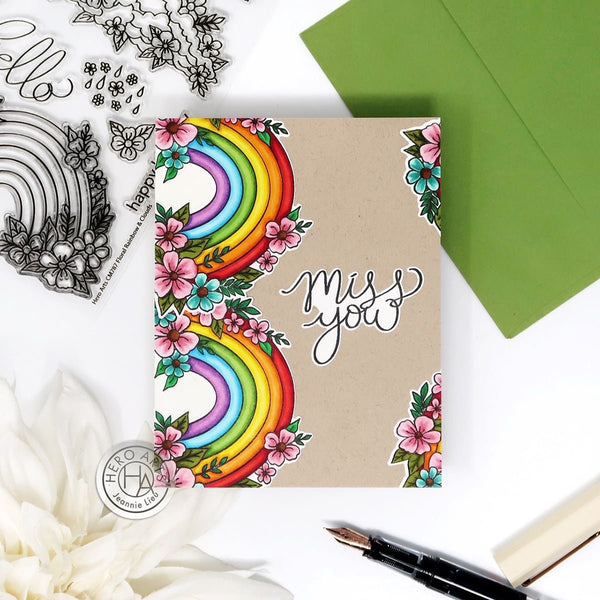 Hero Arts Floral Rainbow and Clouds Stamps and Dies Bundle from the Chasing Rainbows Collection