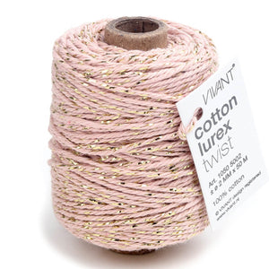 Vivant Lurex Marble Rose Cotton Cord - 54.68 yards