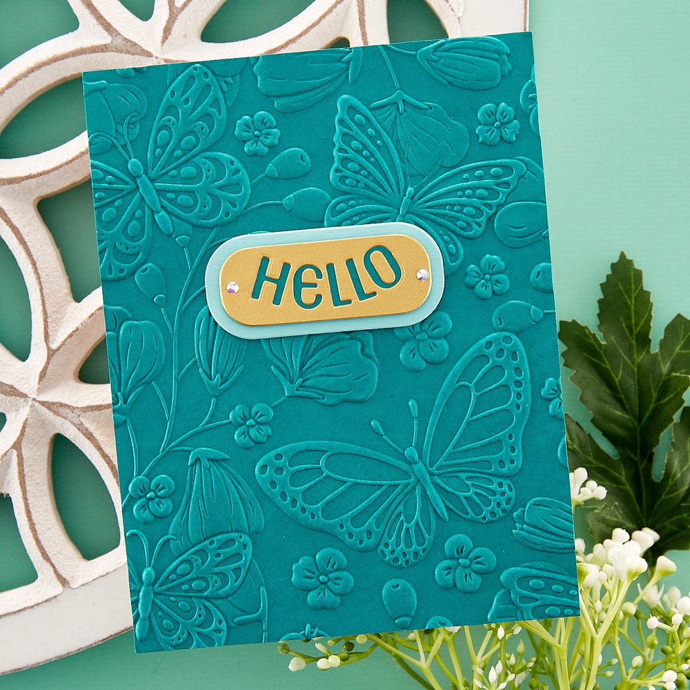 Beautiful Butterflies 3D Embossing Folder from the Stylish Ovals Collection