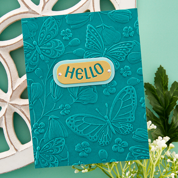Beautiful Butterflies 3D Embossing Folder from the Stylish Ovals Collection