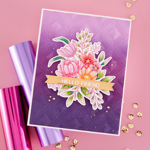 Hexi-Gem Blooms Glimmer Hot Foil Plate & Die Set from the Hexi-Gems Collection
