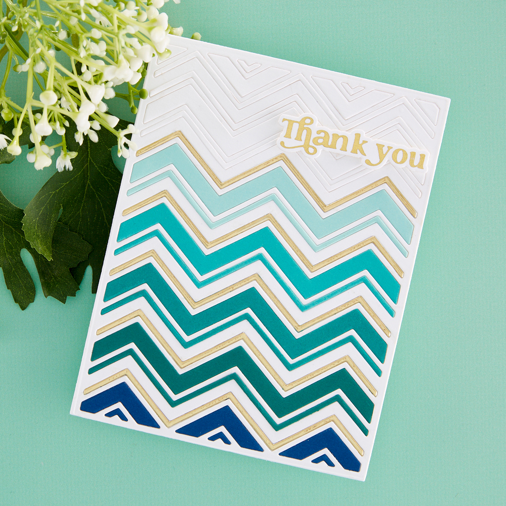Zig Zag Chevron Etched Dies from the Photosynthesis Collection by Simon Hurley