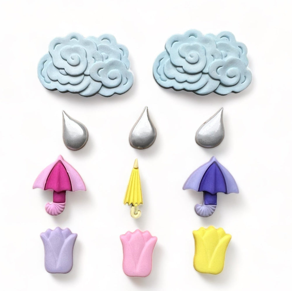 April Showers Buttons by Buttons Galore & More