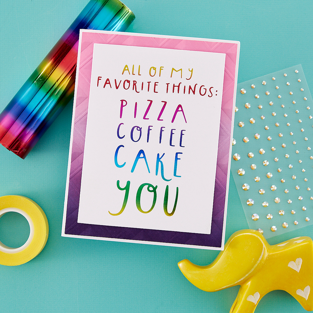 All of My Favorite Things Glimmer Hot Foil Plate from the Glimmer Cardfront Sentiments Collection