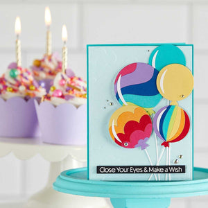 Color Block Balloons Etched Dies from the Birthday Celebrations Collection