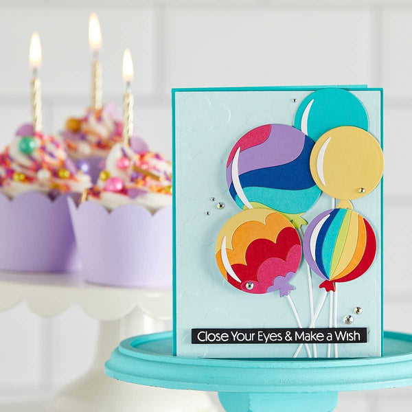 Color Block Balloons Etched Dies from the Birthday Celebrations Collection