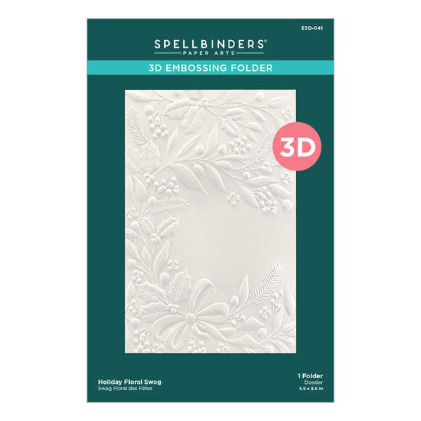 Holiday Floral Swag 3D Embossing Folder from the Christmas Collection