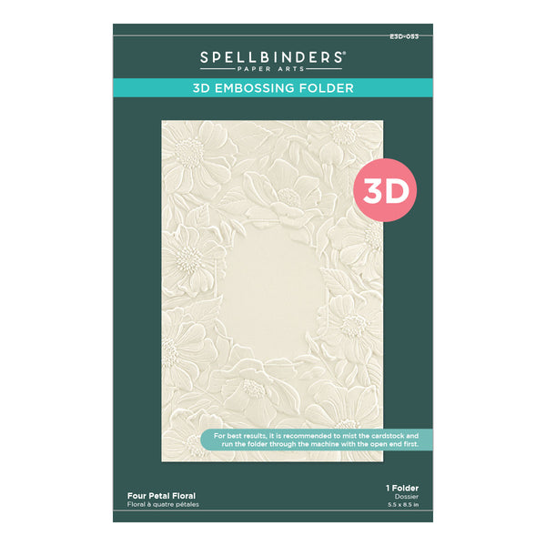 Four Petal Floral 3D Embossing Folder from the Four Petal Collection