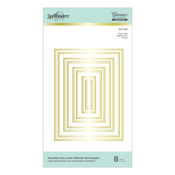 Essential Duo Lines Glimmer Rectangles Glimmer Hot Foil Plate