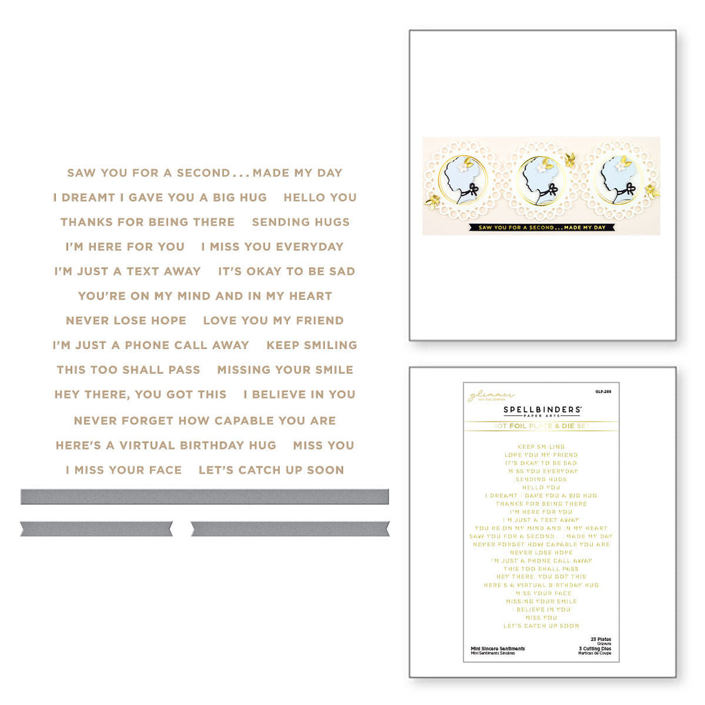 Mini Sincere Sentiments Glimmer Hot Foil Plate & Die Set from Truly Yours Collection (GLP-288) Combo Image