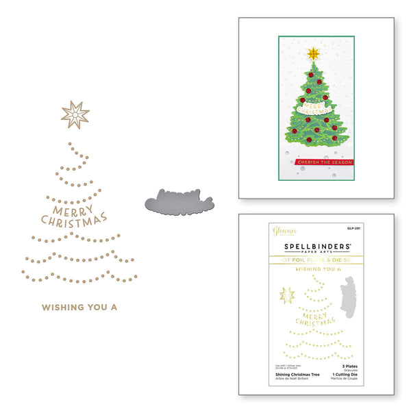 Shining Christmas Tree Glimmer Hot Foil Plate & Die Set from the Trim the Tree Collection (GLP-291) Combo Image