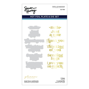 Must-Have Sentiments Glimmer Hot Foil Plate & Die Set from the Photosynthesis Collection by Simon Hurley