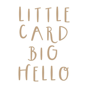 Little Card Big Hello Glimmer Hot Foil Plate from the Glimmer Cardfront Sentiments Collection