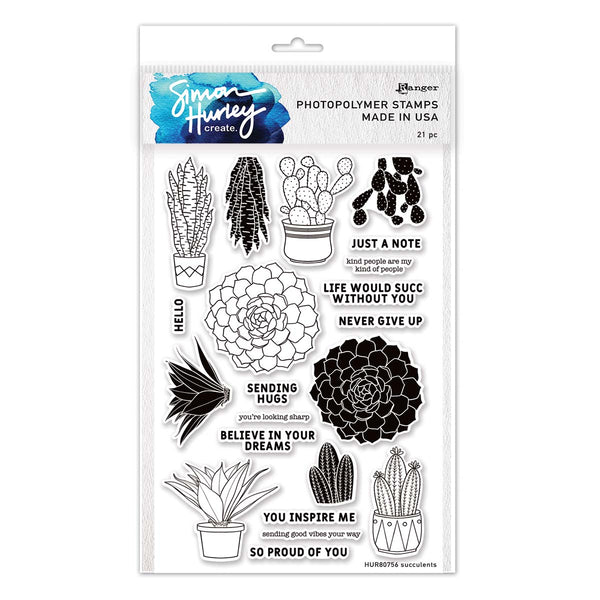 Ranger Succulents Clear Stamp Set by Simon Hurley create.