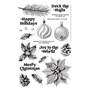 Ranger Clear Stamp Set Halftone Holiday by Simon Hurley create.