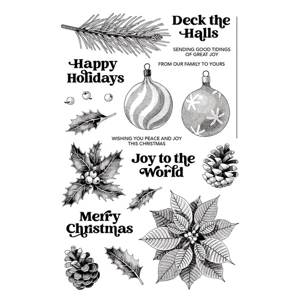 Ranger Clear Stamp Set Halftone Holiday by Simon Hurley create.