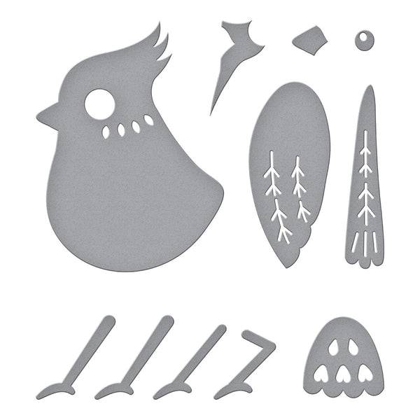 Tweet Cardinal Etched Dies