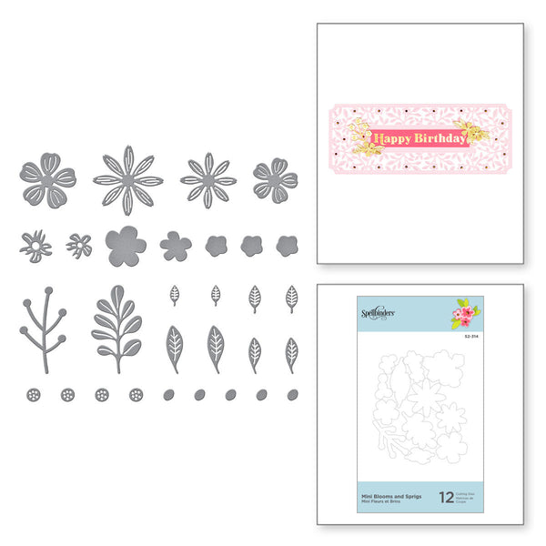 Mini Blooms and Sprigs Etched Dies from the Slimline Collection (S2-314) Combo Image