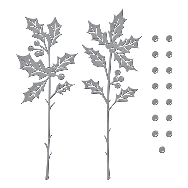 Sealed Holly Sprigs Etched Dies from Sealed for the Holidays Collection