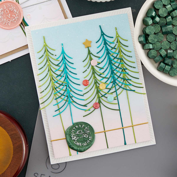 Sealed Christmas Tree Squiggle Etched Dies from Sealed for the Holidays Collection