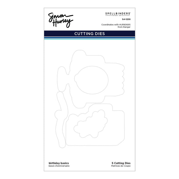 Birthday Basics Etched Dies by Simon Hurley for Coordinating Stamp Set