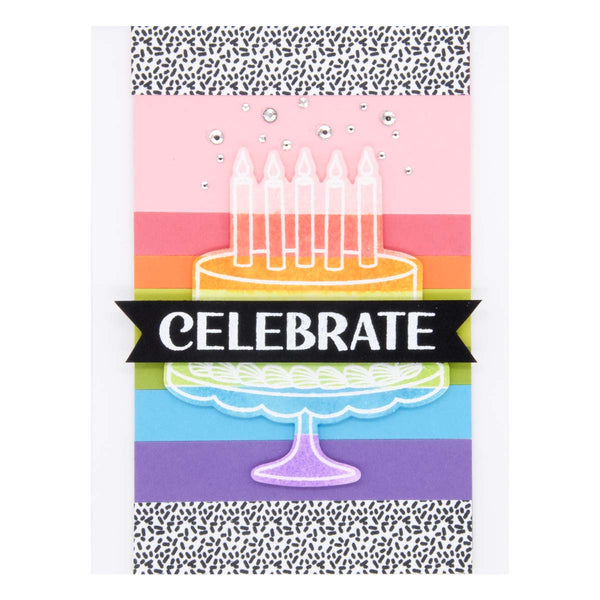 Birthday Basics Etched Dies by Simon Hurley for Coordinating Stamp Set