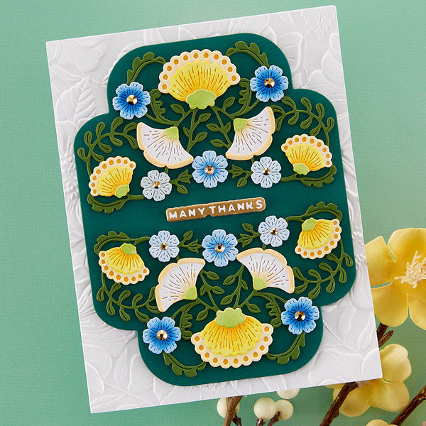 Four Petal Floral 3D Embossing Folder from the Four Petal Collection