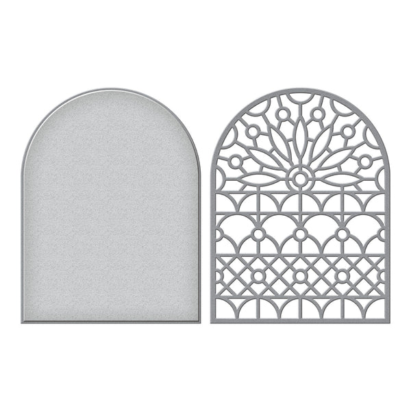 Stained Glass Window Etched Dies from the Metamorphosis Collection by Simon Hurley