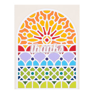 Stained Glass Window Etched Dies from the Metamorphosis Collection by Simon Hurley