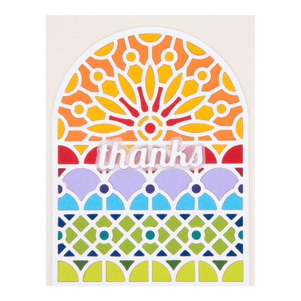 Stained Glass Window Etched Dies from the Metamorphosis Collection by Simon Hurley