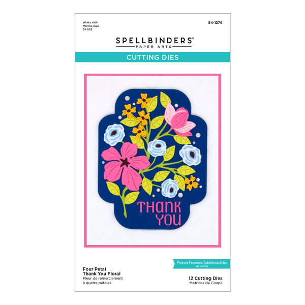Four Petal Thank You Floral Etched Dies from the Four Petal Collection