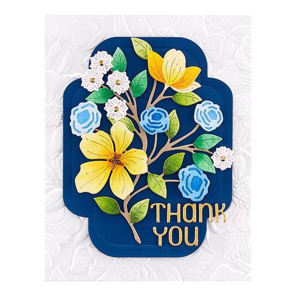 Four Petal Thank You Floral Etched Dies from the Four Petal Collection